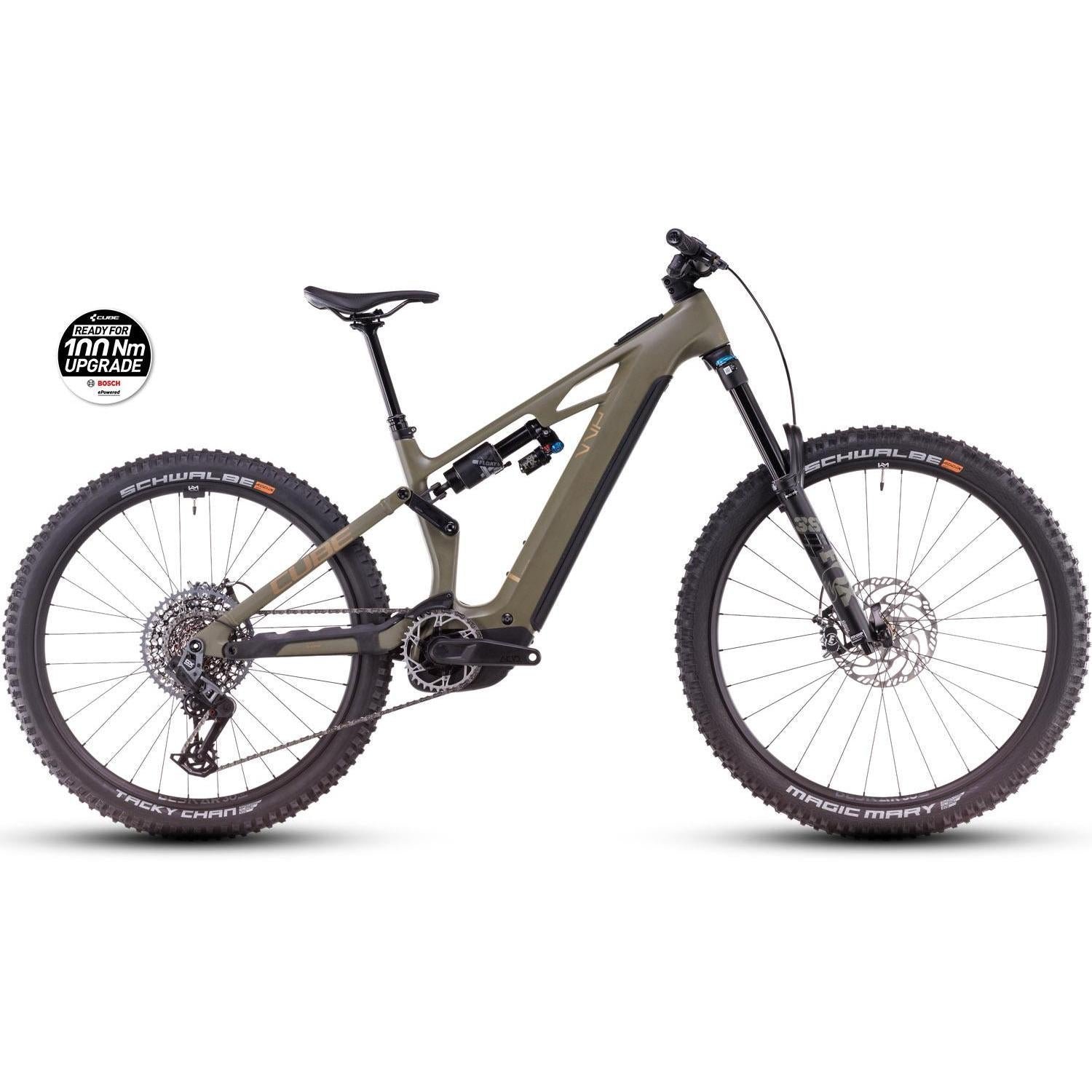 Cube Stereo Hybrid ONE77 HPC TM 800 Electric Enduro Bike Dustyolive’n’Gold – SM