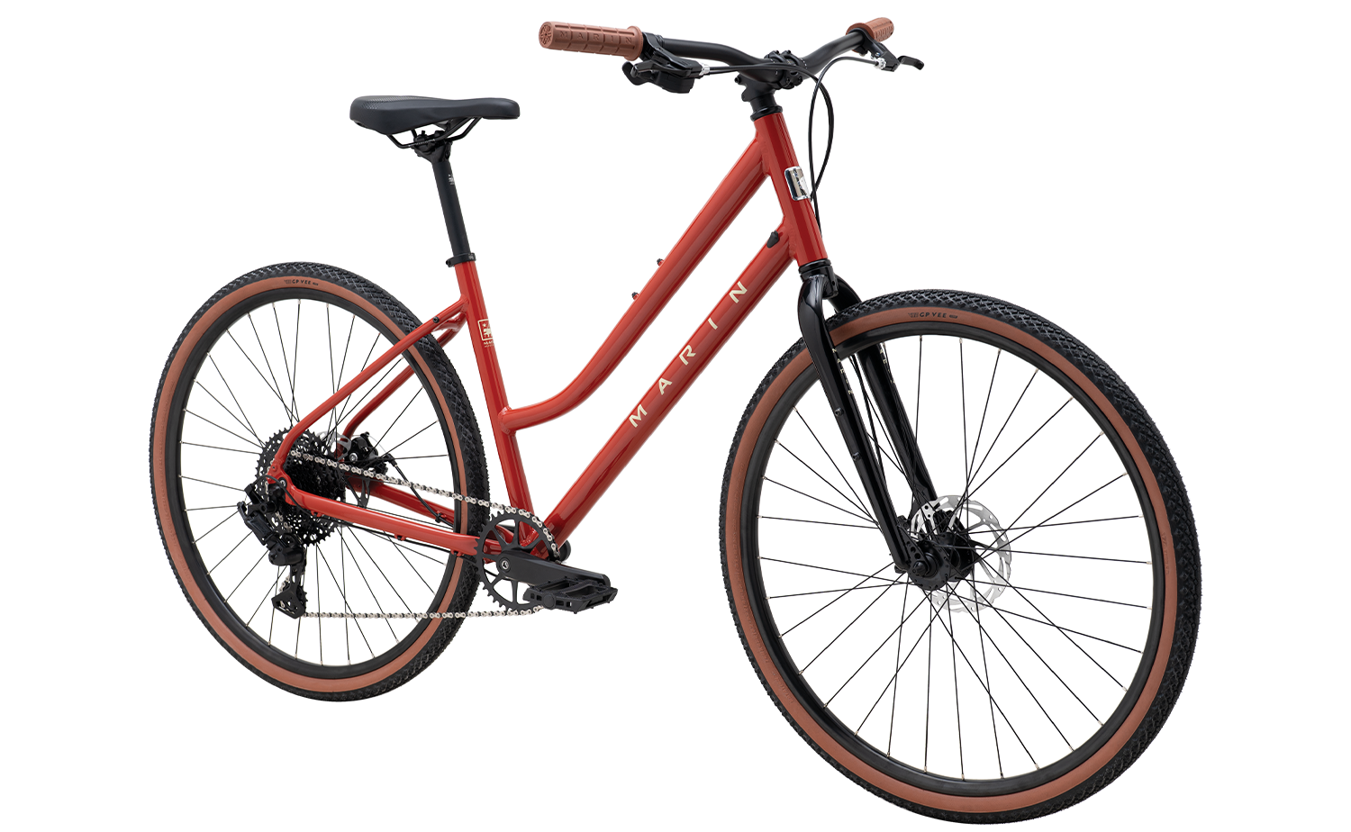 Marin Kentfield 2 ST – Hybrid Bike – Red / S - image 4